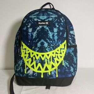 Hurley Backpack Marbled Drip Smile Fun Graphic Print 18" Bag Fits Laptop